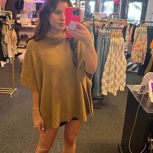 Camel Sweater Poncho